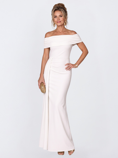 Women's Off-Shoulder Maxi Dress with Twist Back for Evening