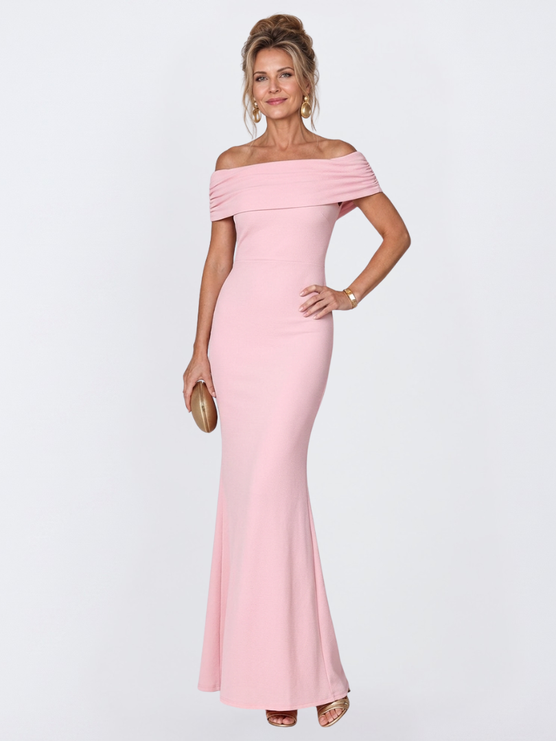 Women's Off-Shoulder Maxi Dress with Twist Back for Evening