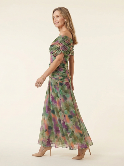 Women's Off Shoulder Twist Front Midi Dress for Events
