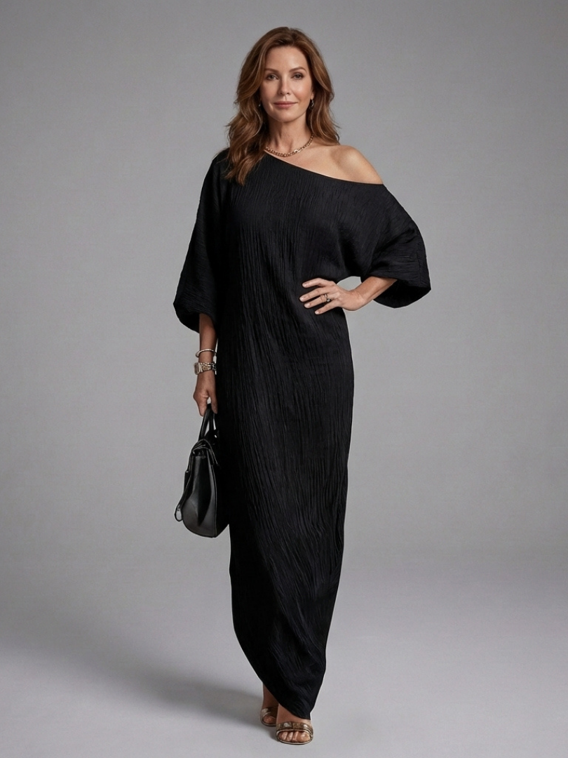 Women's One Shoulder Maxi Dress with Relaxed Fit for Summer