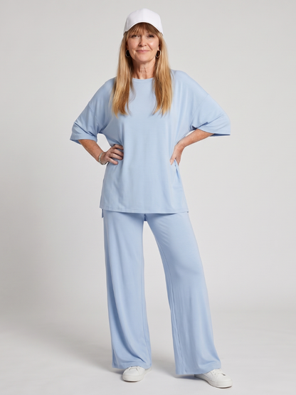 Women's Oversized Short-Sleeve Top &amp; Wide Leg Trousers Set