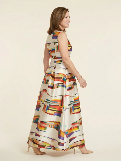 Women's Pleated Maxi Dress for Formal Event
