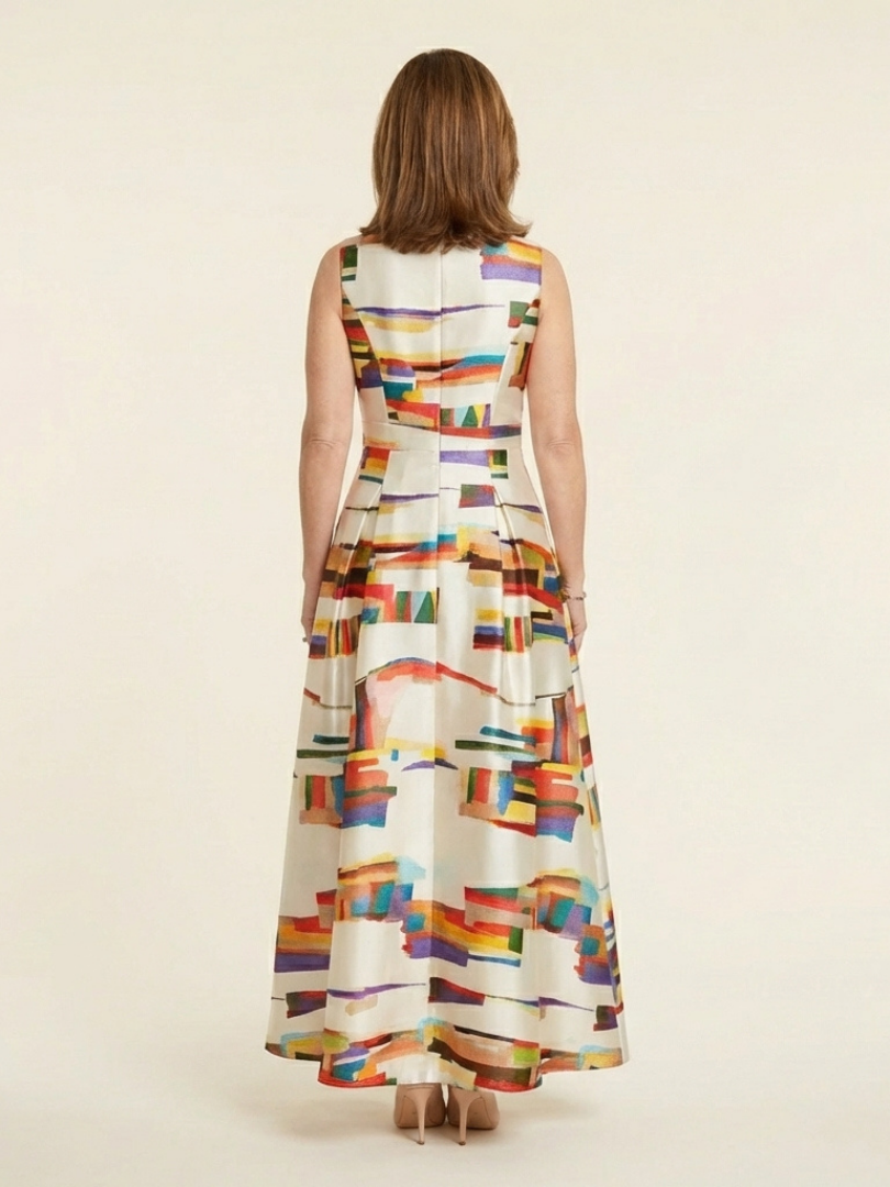 Women's Pleated Maxi Dress for Formal Event