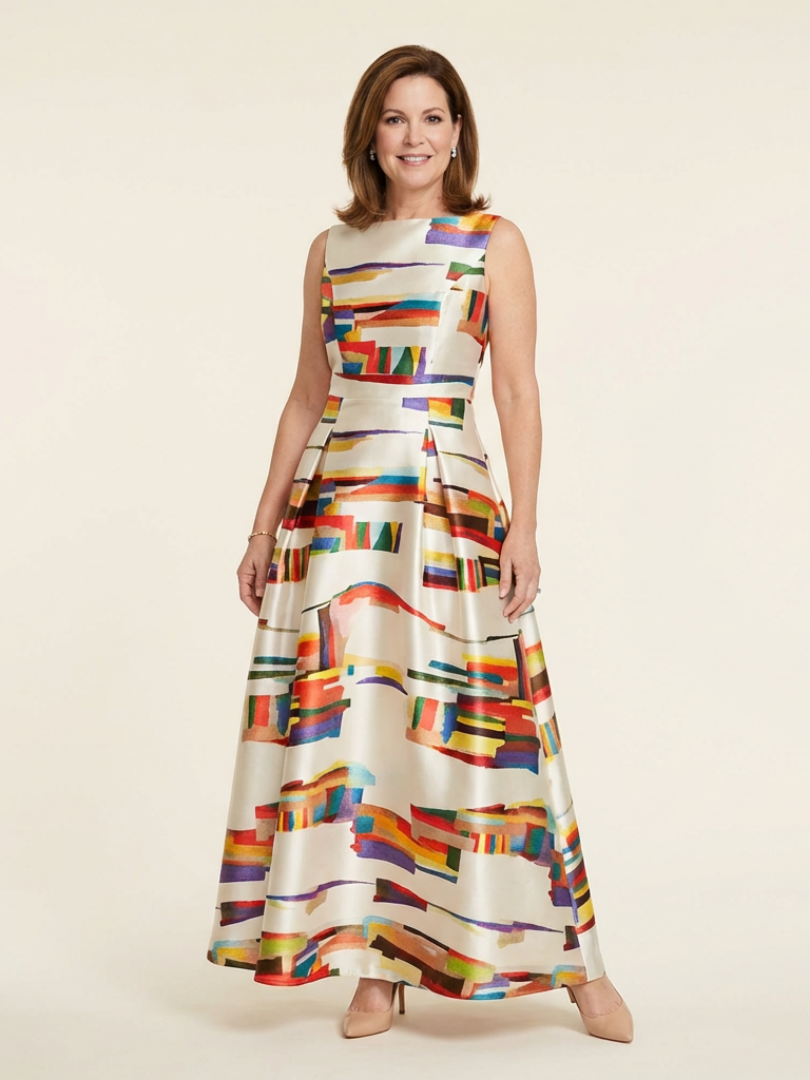 Women's Pleated Maxi Dress for Formal Event