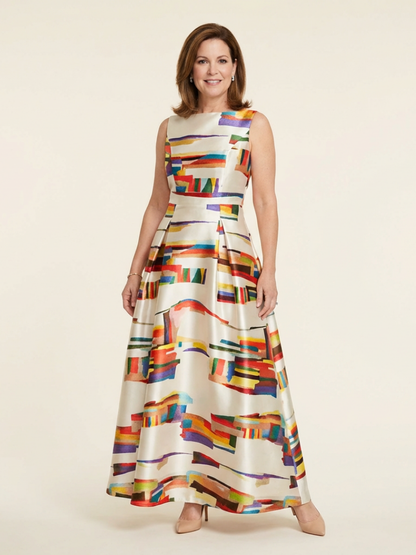 Women's Pleated Maxi Dress for Formal Event