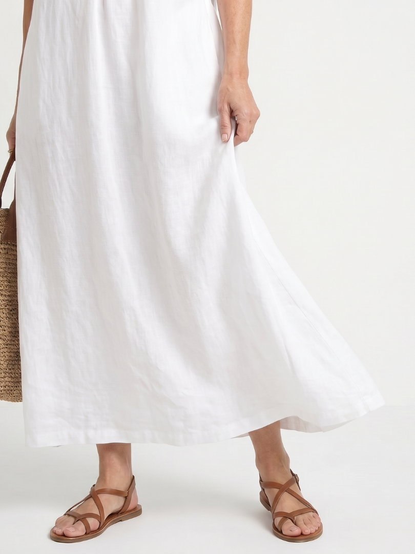 Women's Ruffle Trim Sleeveless Neck Midi Dress for Everyday