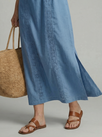 Women's Simple Midi Dress with Relaxed Fit for Daywear