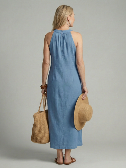 Women's Simple Midi Dress with Relaxed Fit for Daywear