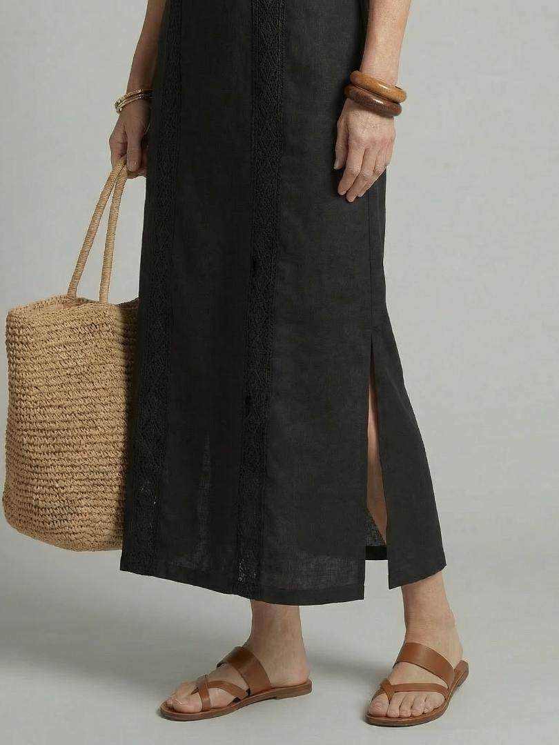 Women's Simple Midi Dress with Relaxed Fit for Daywear