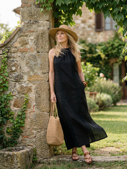 Women's Simple Midi Dress with Relaxed Fit for Daywear
