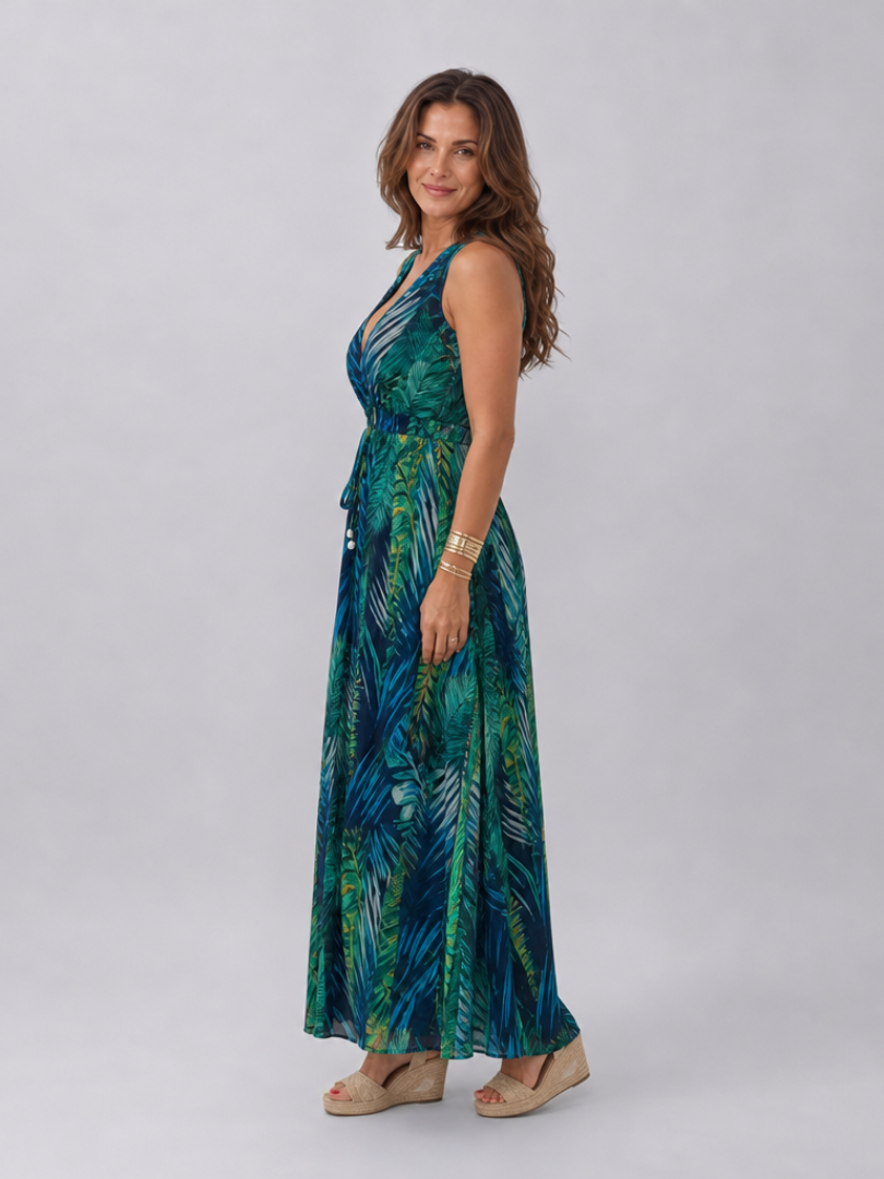 Women's Sleeveless Empire Waist Midi Dress for Holidays