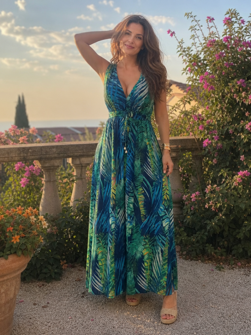 Women's Sleeveless Empire Waist Midi Dress for Holidays