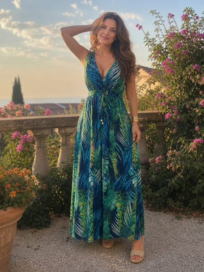 Women's Sleeveless Empire Waist Midi Dress for Holidays