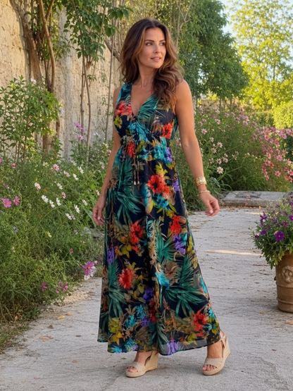 Women's Sleeveless Empire Waist Midi Dress for Holidays