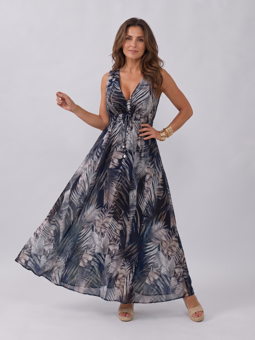 Women's Sleeveless Empire Waist Midi Dress for Holidays