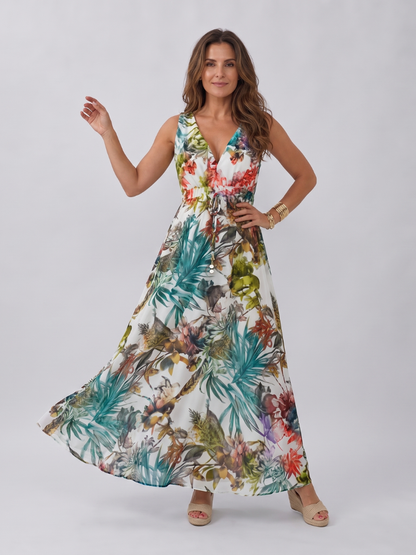 Women's Sleeveless Empire Waist Midi Dress for Holidays