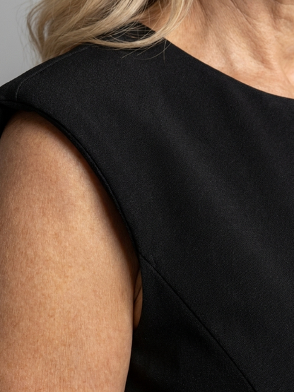 Women's Sleeveless Midi Dress with Front Slit for Events