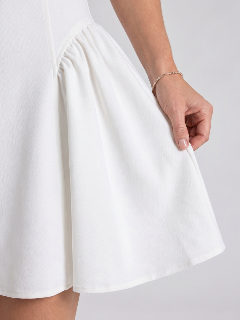 Women's Sleeveless Structured Flared Mini Dress for Cocktail