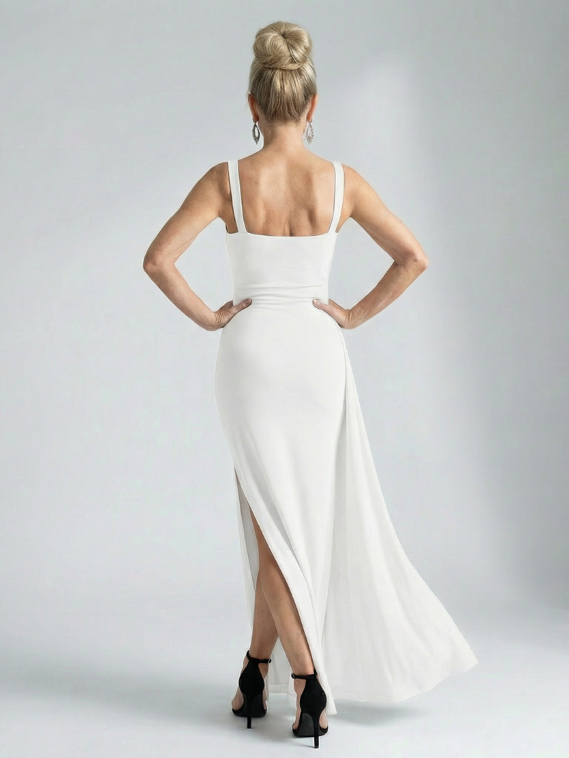 Women's Slip Midi Dress with Structured Silhouette