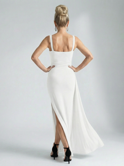 Women's Slip Midi Dress with Structured Silhouette