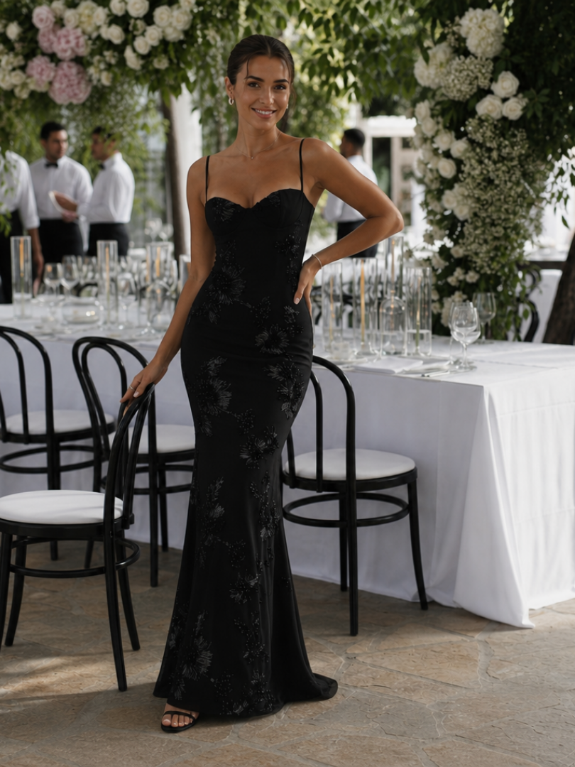 Women's Spaghetti Strap Maxi Dress for Evening Wear