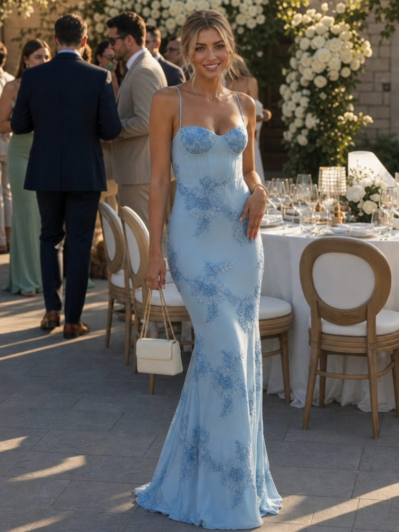 Women's Spaghetti Strap Maxi Dress for Evening Wear