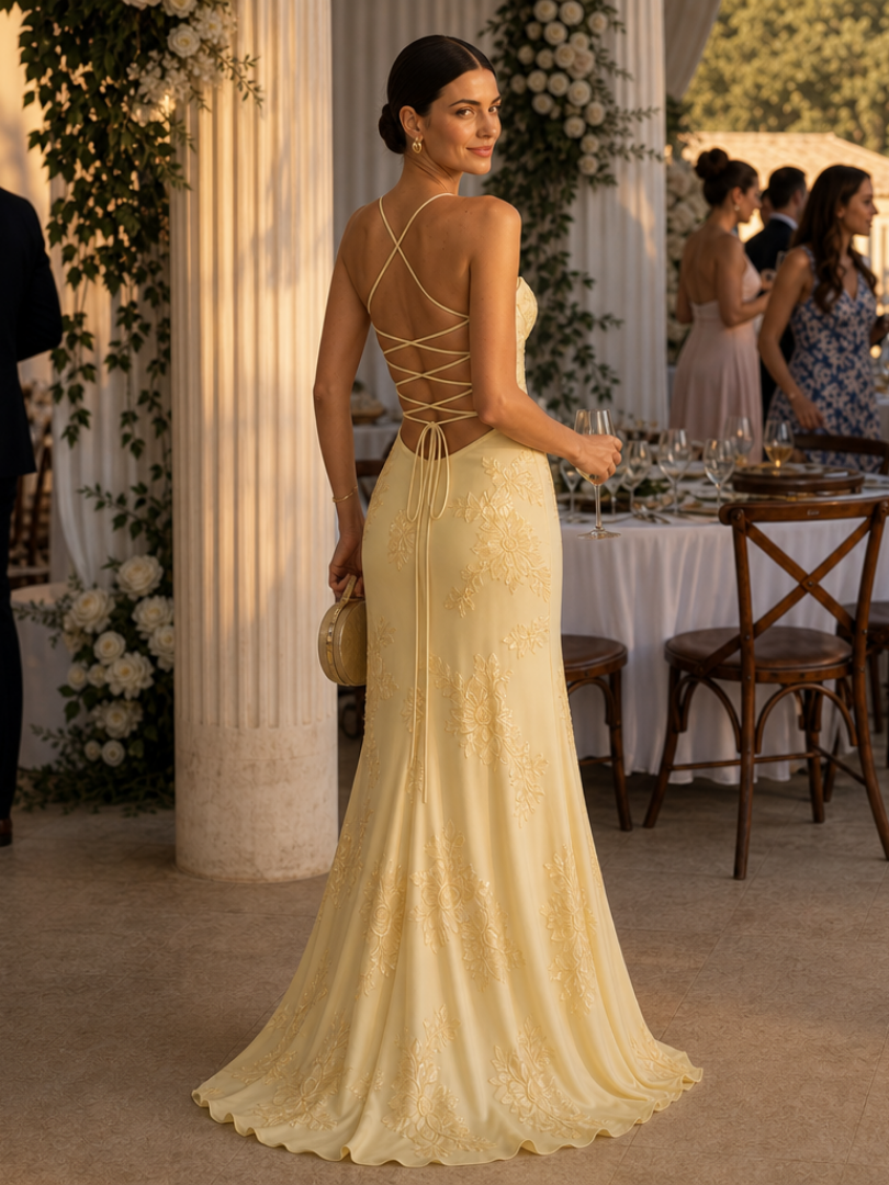 Women's Spaghetti Strap Maxi Dress for Evening Wear