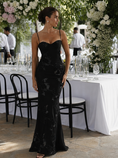 Women's Spaghetti Strap Maxi Dress for Evening Wear