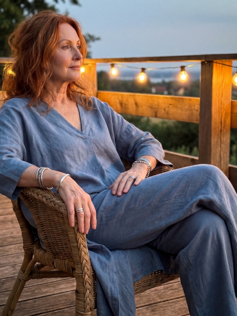 Women's Tunic Top Wide Leg Pant Set - Loose Fit for Casual