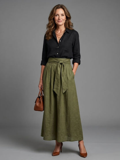 Women's Two Piece Set with Lightweight Blouse for Everyday