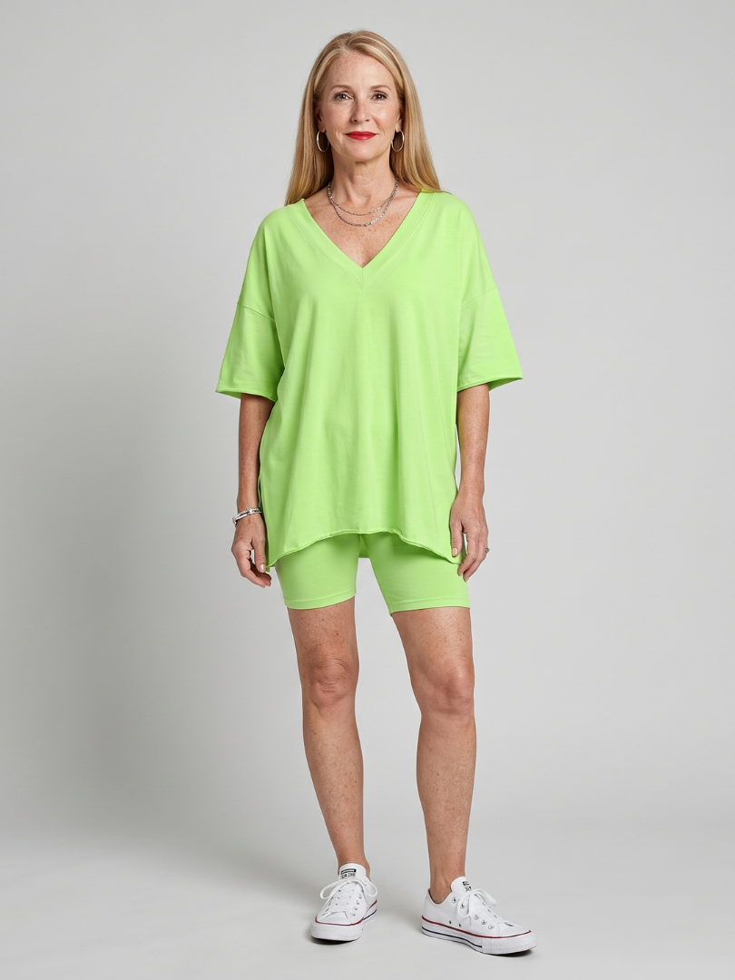 Women's V-Neck Top And Shorts Set with Relaxed Fit