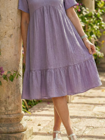 Women's Woven Dress with Textured Finish for Everyday Wear