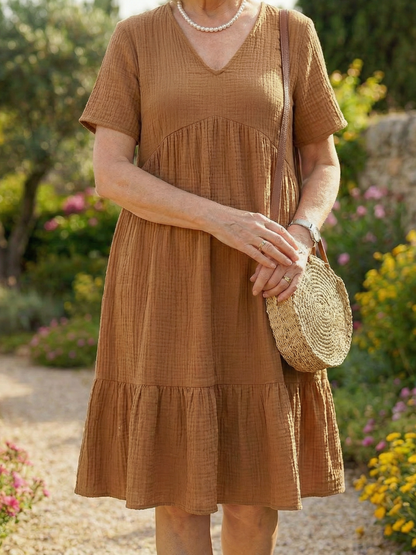 Women's Woven Dress with Textured Finish for Everyday Wear
