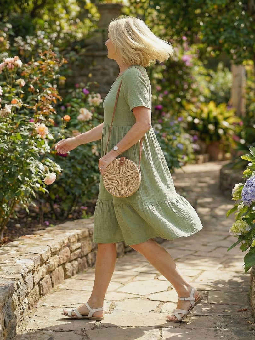 Women's Woven Dress with Textured Finish for Everyday Wear