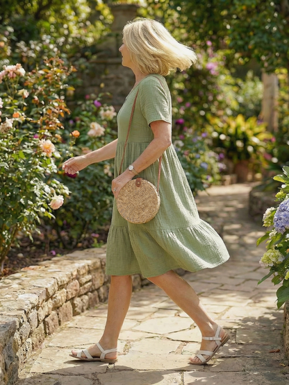 Women's Woven Dress with Textured Finish for Everyday Wear