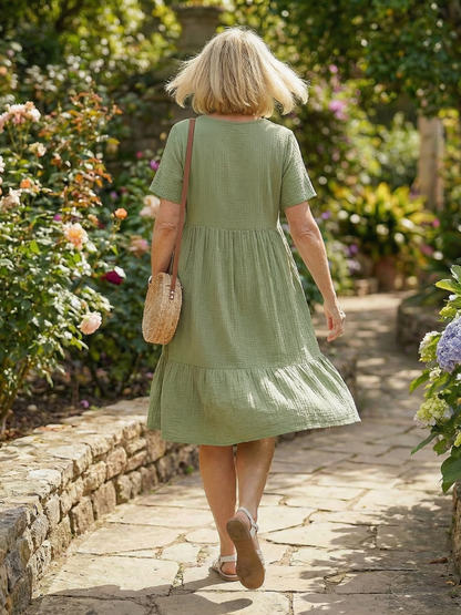 Women's Woven Dress with Textured Finish for Everyday Wear