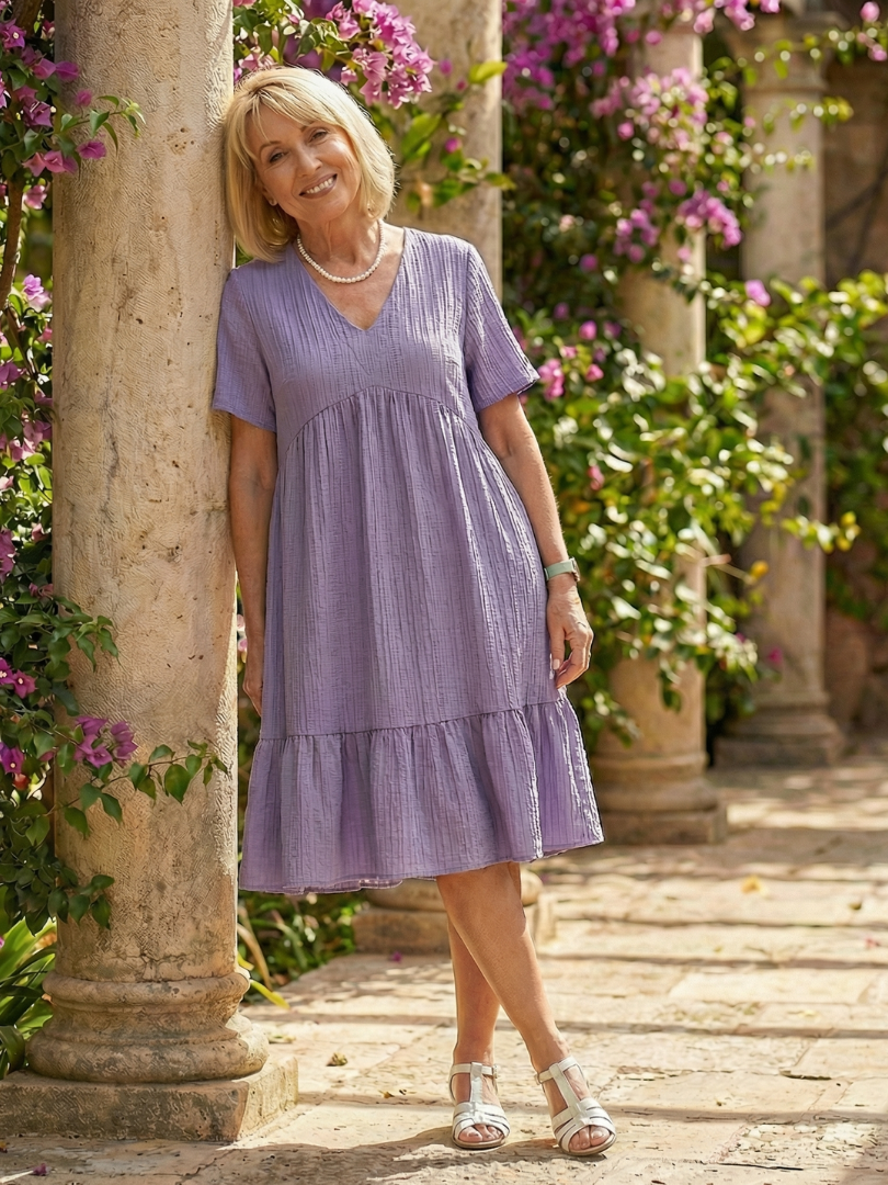 Women's Woven Dress with Textured Finish for Everyday Wear