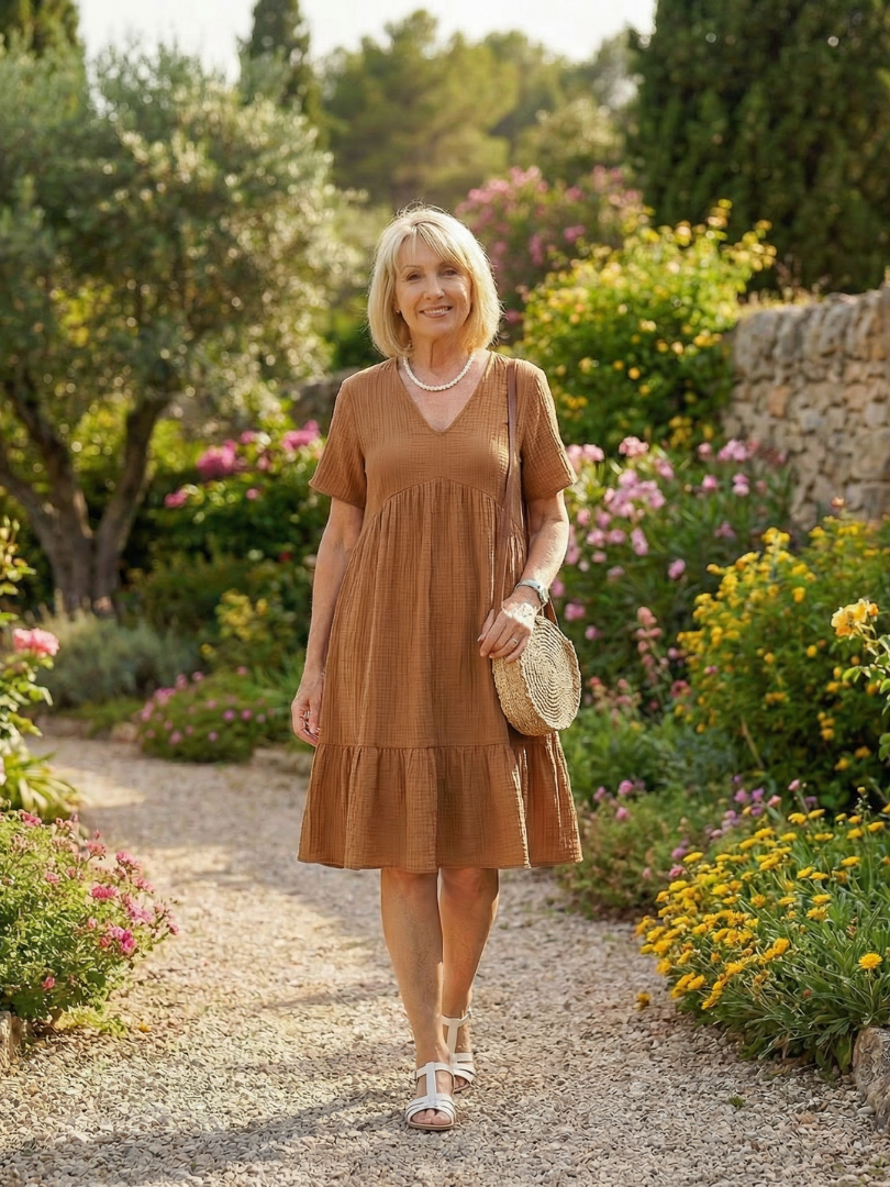 Women's Woven Dress with Textured Finish for Everyday Wear
