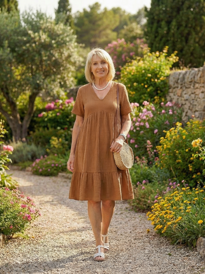 Women's Woven Dress with Textured Finish for Everyday Wear