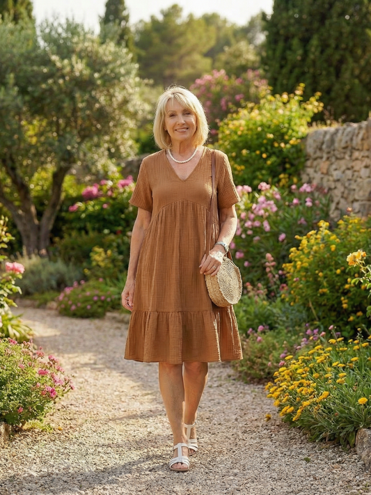 Women's Woven Dress with Textured Finish for Everyday Wear