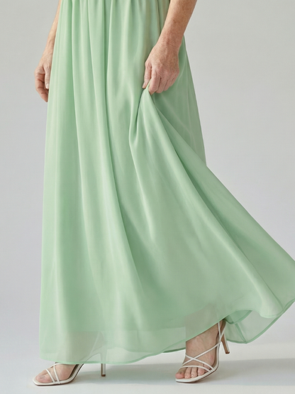 Women's Wrap Maxi Dress with V-Neck for Summer Days