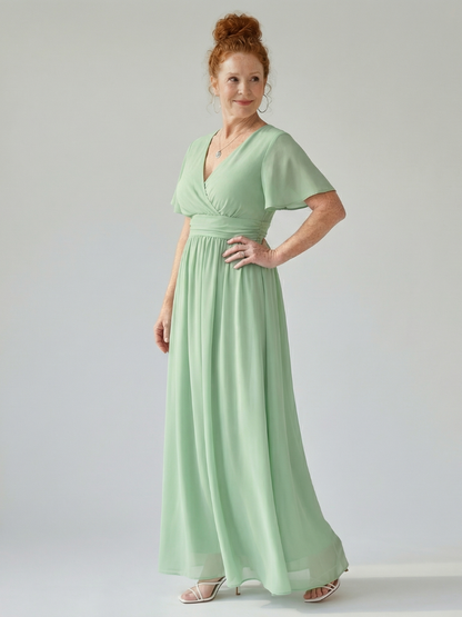 Women's Wrap Maxi Dress with V-Neck for Summer Days