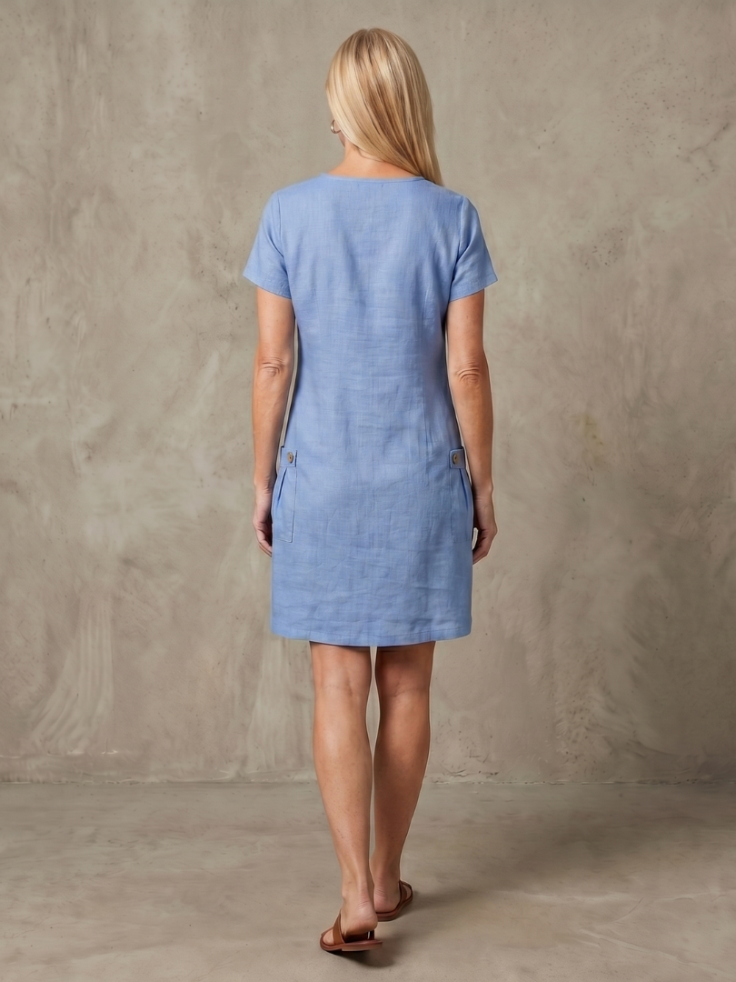 Women's Zip Neck Dress with Pocket Detail for Everyday Wear