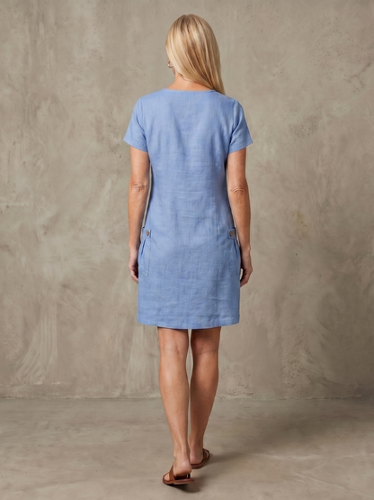 Women's Zip Neck Dress with Pocket Detail for Everyday Wear