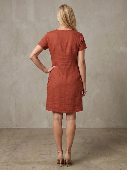 Women's Zip Neck Dress with Pocket Detail for Everyday Wear