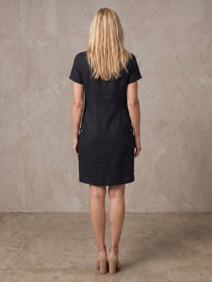 Women's Zip Neck Dress with Pocket Detail for Everyday Wear